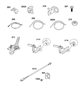 Model 54-61 Engine Accessories Catalog / Speed Control Diagram and Parts List for 54E177-0011-J1  Briggs and Stratton Engine